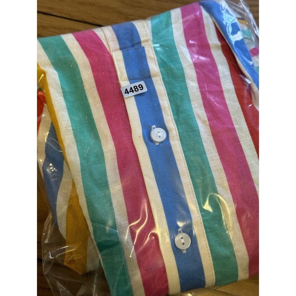 Tuckernuck Callahan Dress XS Rainbow Stripe Mini Dress size Cotton Linen Blend - Picture 16 of 16